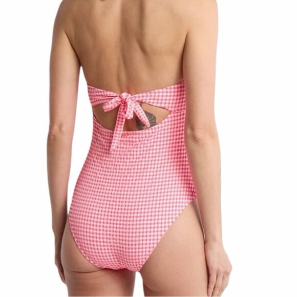Betsey Johnson Heart Cutout Bandeau One-Piece Swimsuit Size Large - Picture 2 of 5